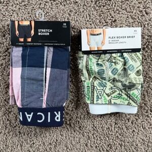 American Eagle bundle NWT Mens XS Stretch Boxer Brief Plaid Money underwear pink
